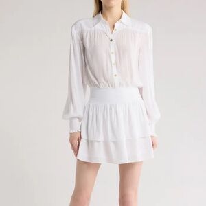 RAMY BROOK Lynnette Tiered Long Sleeve Mini Dress